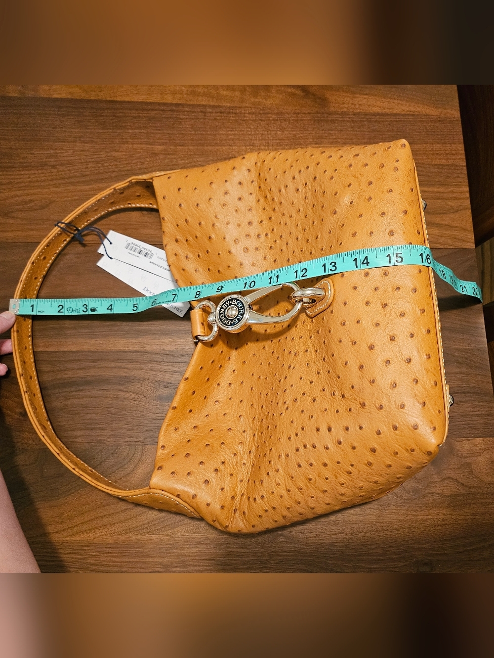 Dooney & Bourke Ostrich Logo Lock Hobo - Picture 4 of 11